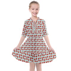 Kawaii Jam Pattern Aqua Kids  All Frills Chiffon Dress