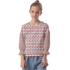 Kawaii Jam Pattern Aqua Kids  Cuff Sleeve Top