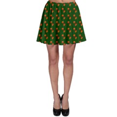 Kawaii Pumpkin Patt Green Skater Skirt