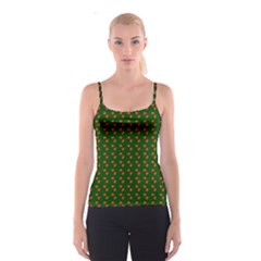 Kawaii Pumpkin Patt Green Spaghetti Strap Top