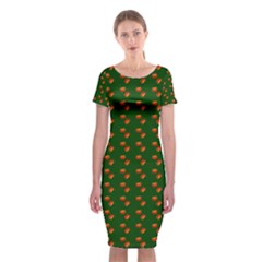 Kawaii Pumpkin Patt Green Classic Short Sleeve Midi Dress by violetheavensky