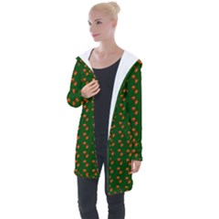 Kawaii Pumpkin Patt Green Longline Hooded Cardigan by violetheavensky