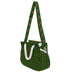 Kawaii Pumpkin Patt Green Rope Handles Shoulder Strap Bag by violetheavensky