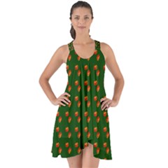 Kawaii Pumpkin Patt Green Show Some Back Chiffon Dress by violetheavensky