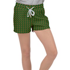 Kawaii Pumpkin Patt Green Velour Lounge Shorts by violetheavensky