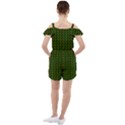 Kawaii Pumpkin Patt Green Ruffle Cut Out Chiffon Playsuit View2