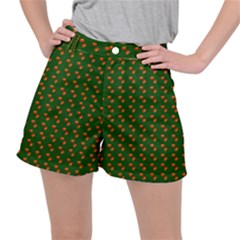 Kawaii Pumpkin Patt Green Ripstop Shorts by violetheavensky