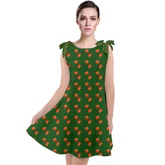 Kawaii Pumpkin Patt Green Tie Up Tunic Dress by violetheavensky