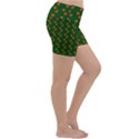 Kawaii Pumpkin Patt Green Lightweight Velour Yoga Shorts View3