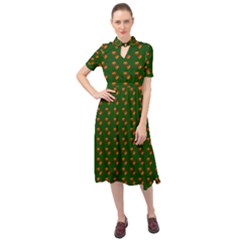 Kawaii Pumpkin Patt Green Keyhole Neckline Chiffon Dress by violetheavensky