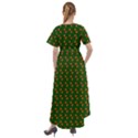 Kawaii Pumpkin Patt Green Front Wrap High Low Dress View2