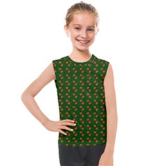 Kawaii Pumpkin Patt Green Kids  Mesh Tank Top by violetheavensky