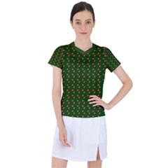 Kawaii Pumpkin Patt Green Women s Sports Top by violetheavensky