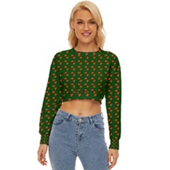 Kawaii Pumpkin Patt Green Lightweight Long Sleeve Sweatshirt by violetheavensky