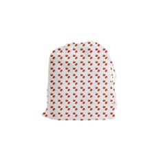 Kawaii Pumpkin Patt White Drawstring Pouch (small) by violetheavensky