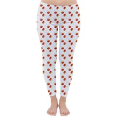 Kawaii Pumpkin Patt White Classic Winter Leggings by violetheavensky