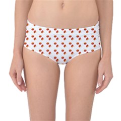 Kawaii Pumpkin Patt White Mid-waist Bikini Bottoms by violetheavensky