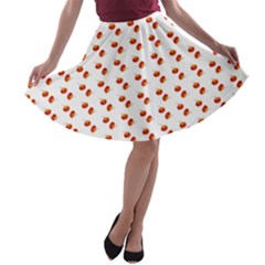 Kawaii Pumpkin Patt White A-line Skater Skirt by violetheavensky