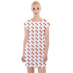 Kawaii Pumpkin Patt White Cap Sleeve Bodycon Dress by violetheavensky