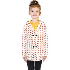 Kawaii Pumpkin Patt White Kids  Double Breasted Button Coat by violetheavensky