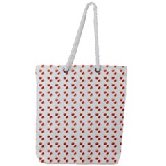 Kawaii Pumpkin Patt White Full Print Rope Handle Tote (large) by violetheavensky