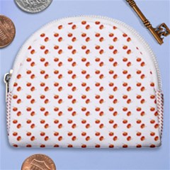 Kawaii Pumpkin Patt White Horseshoe Style Canvas Pouch by violetheavensky