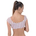 Kawaii Pumpkin Patt White Cap Sleeve Ring Bikini Top View2