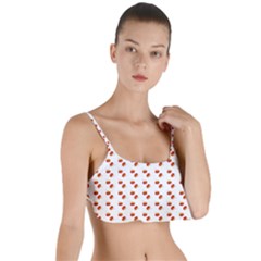 Kawaii Pumpkin Patt White Layered Top Bikini Top  by violetheavensky