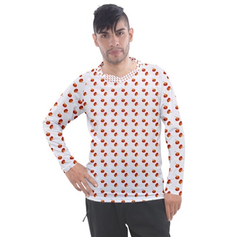 Kawaii Pumpkin Patt White Men s Pique Long Sleeve Tee by violetheavensky