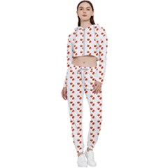 Kawaii Pumpkin Patt White Cropped Zip Up Lounge Set by violetheavensky