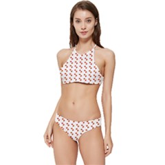 Kawaii Pumpkin Patt White Banded Triangle Bikini Set by violetheavensky