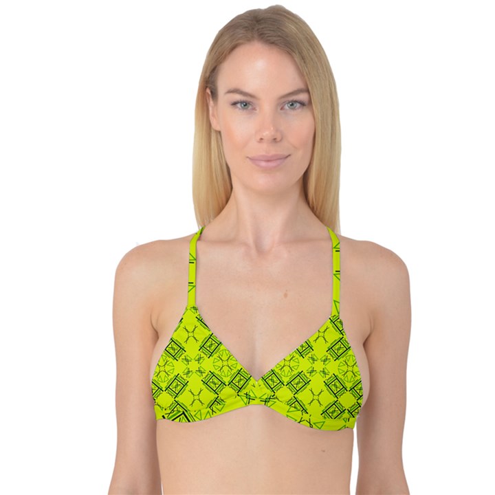 Abstract pattern geometric backgrounds   Reversible Tri Bikini Top