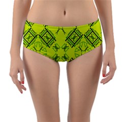 Abstract Pattern Geometric Backgrounds   Reversible Mid-waist Bikini Bottoms by Eskimos