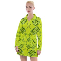 Abstract Pattern Geometric Backgrounds   Women s Long Sleeve Casual Dress by Eskimos