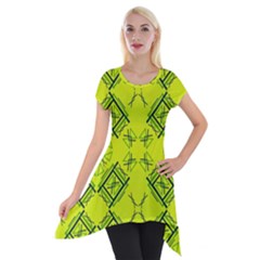 Abstract Pattern Geometric Backgrounds   Short Sleeve Side Drop Tunic by Eskimos