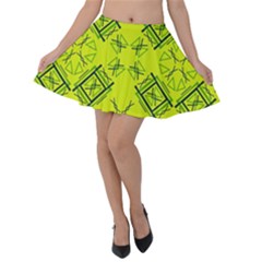 Abstract Pattern Geometric Backgrounds   Velvet Skater Skirt by Eskimos