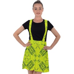 Abstract Pattern Geometric Backgrounds   Velvet Suspender Skater Skirt by Eskimos