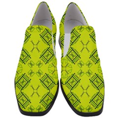 Abstract Pattern Geometric Backgrounds   Women Slip On Heel Loafers by Eskimos