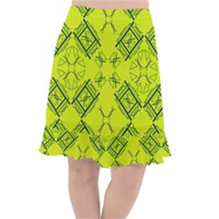 Abstract Pattern Geometric Backgrounds   Fishtail Chiffon Skirt by Eskimos