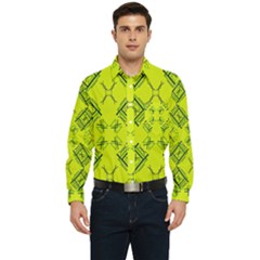 Abstract Pattern Geometric Backgrounds   Men s Long Sleeve Pocket Shirt  by Eskimos