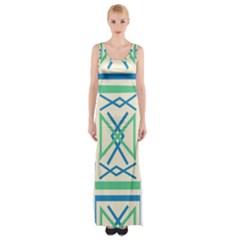 Abstract Pattern Geometric Backgrounds   Thigh Split Maxi Dress by Eskimos