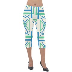 Abstract Pattern Geometric Backgrounds   Lightweight Velour Capri Leggings  by Eskimos