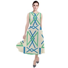 Abstract Pattern Geometric Backgrounds   Round Neck Boho Dress by Eskimos