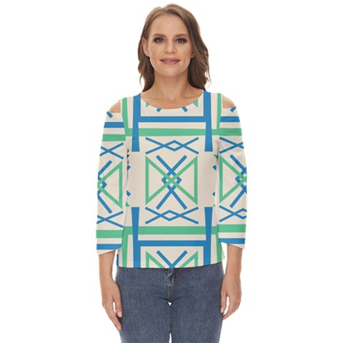 Abstract Pattern Geometric Backgrounds   Cut Out Wide Sleeve Top by Eskimos