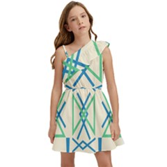 Abstract Pattern Geometric Backgrounds   Kids  One Shoulder Party Dress by Eskimos