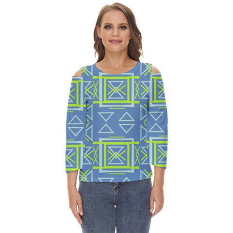 Abstract Pattern Geometric Backgrounds   Cut Out Wide Sleeve Top by Eskimos