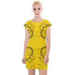 Abstract Pattern Geometric Backgrounds   Cap Sleeve Bodycon Dress by Eskimos