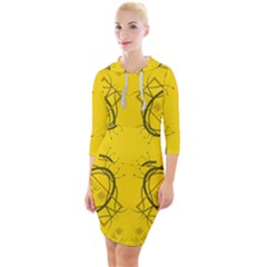 Abstract Pattern Geometric Backgrounds   Quarter Sleeve Hood Bodycon Dress by Eskimos