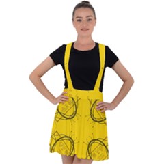 Abstract Pattern Geometric Backgrounds   Velvet Suspender Skater Skirt by Eskimos