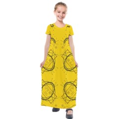 Abstract Pattern Geometric Backgrounds   Kids  Short Sleeve Maxi Dress by Eskimos